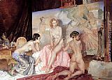 Sir William Russell Flint Canvas Paintings - Models For Olympians